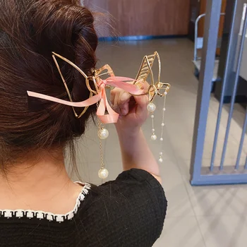 Nové Geometrické Butterfly Vlasy Dráp Vintage Pearl Přívěsek Sponky Do Vlasů Čelenka Vlásenka Vlasy Krab Pro Ženy, Dívky Vlasové Doplňky
