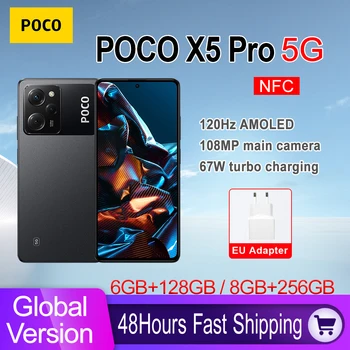 POCO X5 Pro 5G Globální Verzi Smartphonu 128GB/256GB NFC, Snapdragon 778G 120 hz Průtok AMOLED DotDisplay 67W 108MP Fotoaparát
