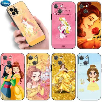 Disney Princess Belle Silikonové Pouzdro Pro Apple iPhone 14 11 12 13 Mini Pro XR-X XS MAX 6S 7 8 Plus 5S SE roku 2020 2022 Černý Kryt
