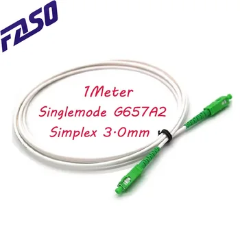 10ks 1m SC/APC-SC/APC Singlemode G657A2 White Fiber Optic Patch Kabel Simplex 3.0 mm SM 9/125, Bílý LSZH Bunda