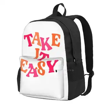 Take It Easy Batoh Hot Prodej Módní Tašky Preppy Klidu Vsco Notebook Pink College