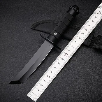 Taktický Nůž s Pevnou Čepelí Rovnou Nůž Venkovní Lov Nože EDC Nástroj Camping Přežití Přenosný Multifunkční Nože