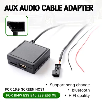 bluetooth Aux Přijímač Kabel s USB,mikrofon Hands-free Aux Adaptér pro BMW E46 E39 E53 X5 pro 16:9, Velké Obrazovky hlavní Jednotky